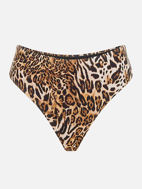 Slip Bikini Inferioare Talie Înaltă Animal Print