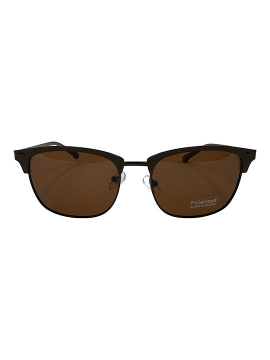 V-store Men's Sunglasses with Brown Frame and Brown Polarized Mirror Lens POL80504-02