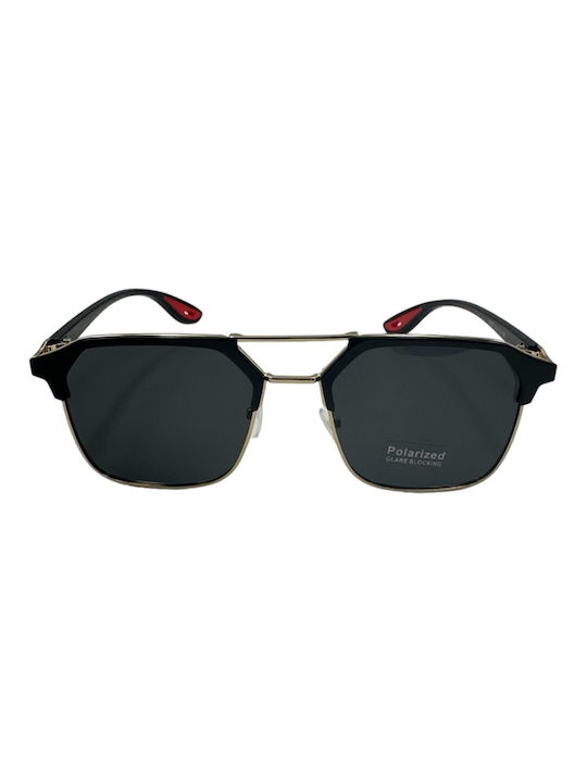 V-store Sunglasses with Black Frame and Black Polarized Mirror Lens POL8360-02