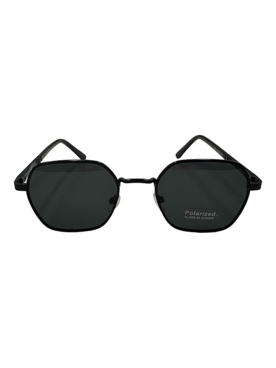 V-store Sunglasses with Black Metal Frame and Black Polarized Mirror Lens POL8340BLACK