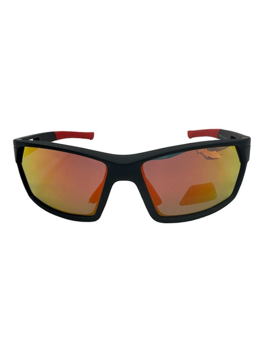 V-store Sunglasses with Black Plastic Frame and Multicolour Polarized Mirror Lens POL3061-06