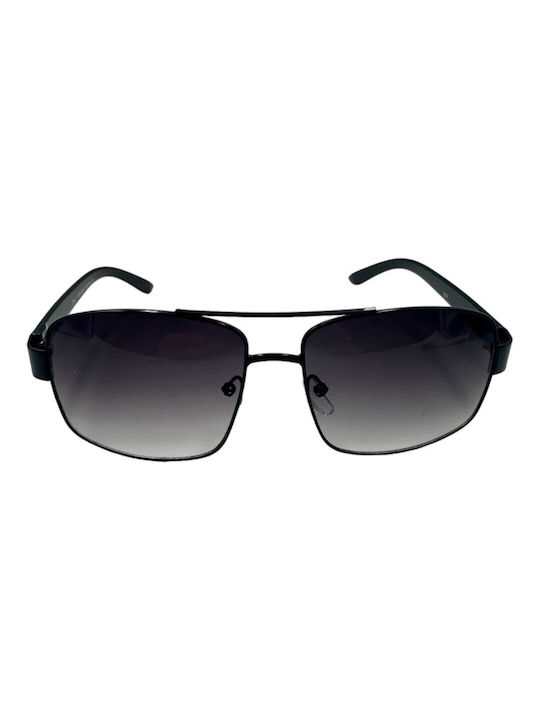 V-store Men's Sunglasses with Black Metal Frame and Gray Gradient Lens 624-03