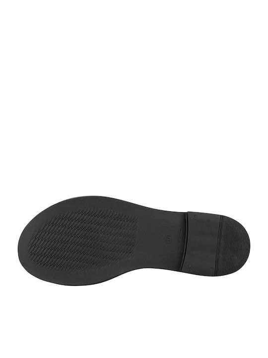 Nord Leather Women's Flat Sandals in Black Color