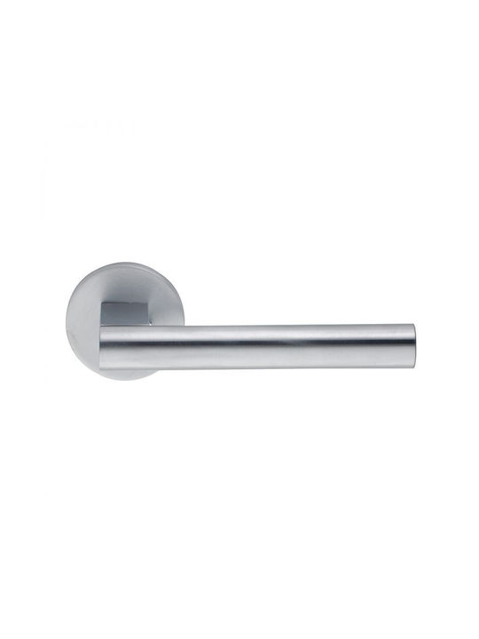 Door Handle Rosette 2181 Zogometal Chrome Glossy Cylinder Lock Type Left Piece Plate Zogometal Alloy Pseudo-Silver