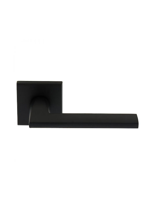 Door Handle Rosette 2116 Zogometal Cylinder Lock Type Left Piece Rosette Mouthpiece Black Matte Zogometal Alloy