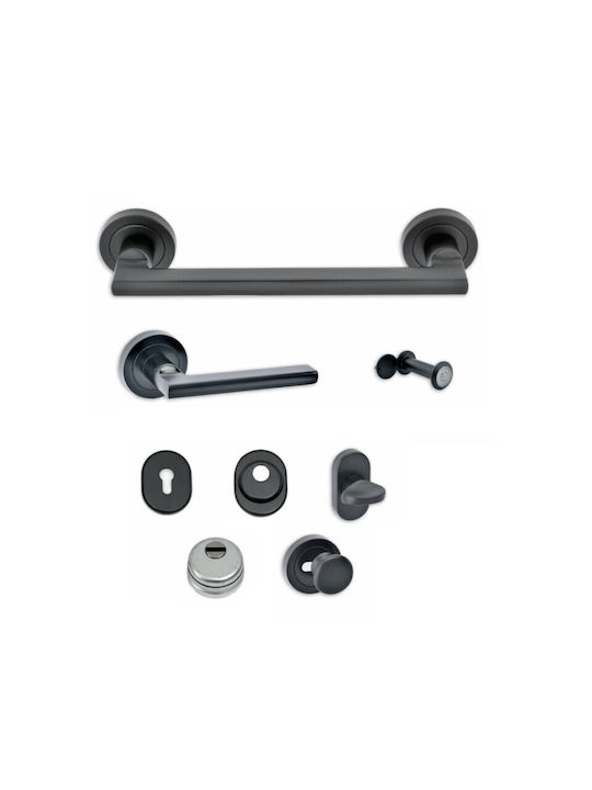 Set of Door Handles Best Sd102 Nickel Black Matte Nickel Matte Best Alloy