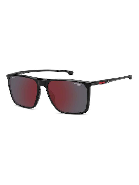 Carrera Carduc Men's Sunglasses with Black Plastic Frame and Red Polarized Mirror Lens 034/S 807/H4