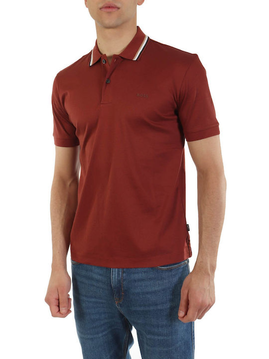 Hugo Boss Bluza Bărbătească Polo Roșie