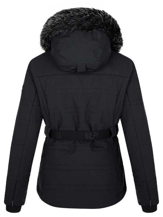 Kilpi Women's Short Sports Jacket Waterproof for Winter with Hood Black