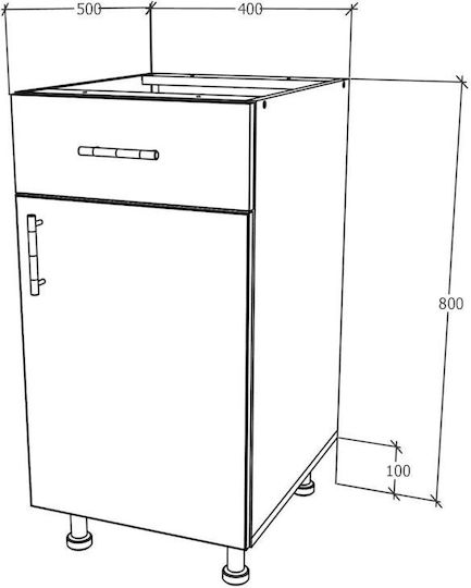 Karo Dulap de podea Lemn Natural/alb 40x50x80buc