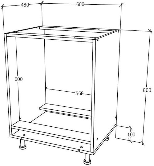 Karo Dulap Inferior pentru Cuptor Stejar Bronz/alb 60x50x80buc