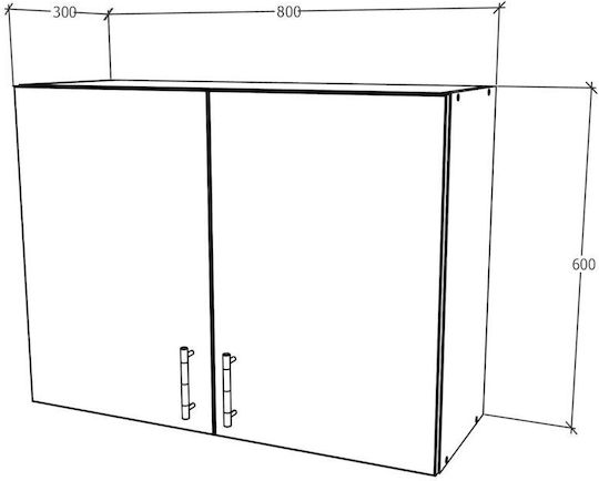 Karo Schrank Wand Alb 80x30x60cm
