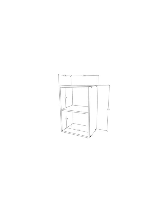 Cabinet Wall Antracit/alb 40x30x60pcs