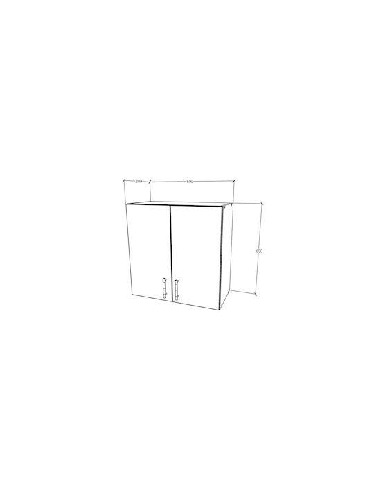 Karo Ντουλάπι Κρεμαστό Stejar Sonoma Inchis/alb 60x30x60εκ.