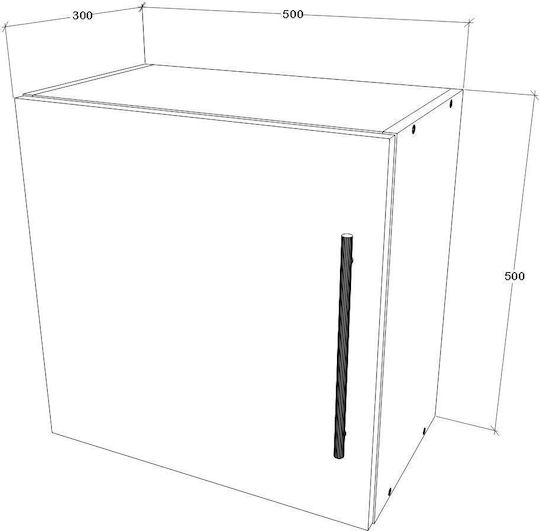 Kos Hanging Living Room Cabinet Made of White MDF 50x30x50cm
