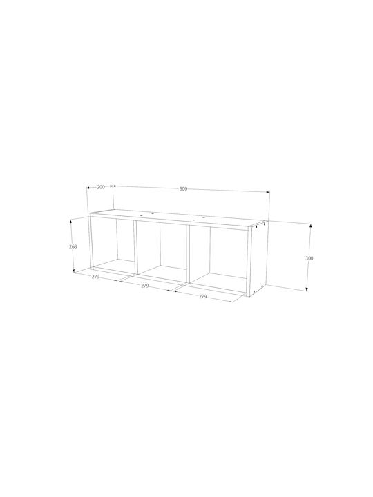 Shelf Wall Lira White 90x20x30cm