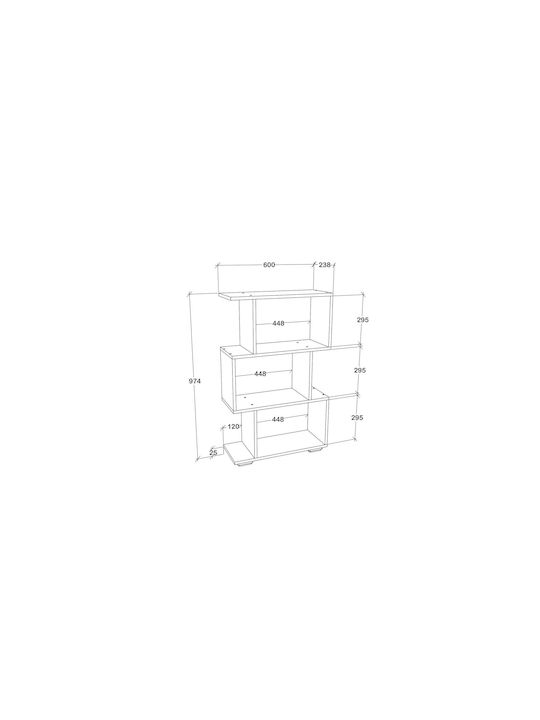 Етажерка Tokyo Antracit 60x24x97см.