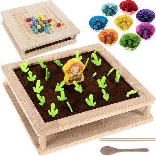 Memory Game - Carrot Farm Montessori Joc Educațional de Cunoștințe din Lemn