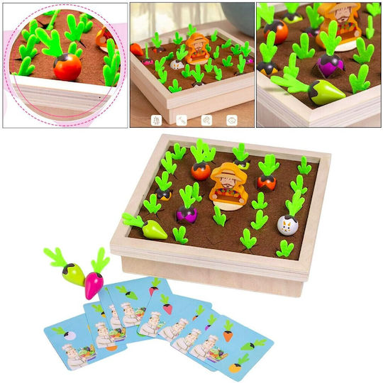 Memory Game - Carrot Farm Montessori Joc Educațional de Cunoștințe din Lemn