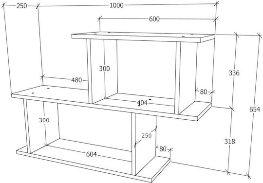 Βιβλιοθήκη Rico 100x25x65εκ.