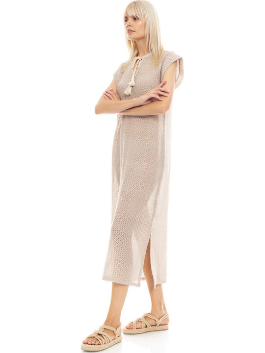 Pink Label Women's Dress Beachwear Beige