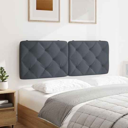 vidaXL Stoff-Kopfstütze Für Bett Dunkelgrau 142x48cm