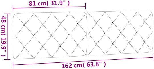 vidaXL Stoff-Kopfstütze für Betten Blau 162x48cm