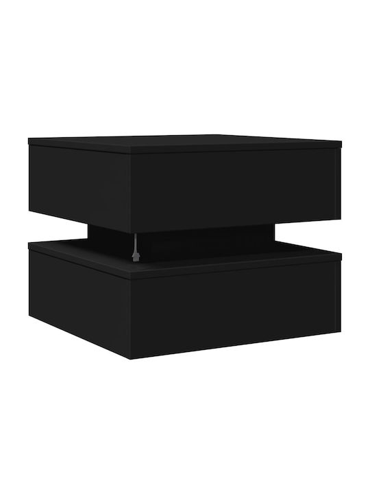 Square Side Wooden Coffee Table Black W50xL50xH40cm