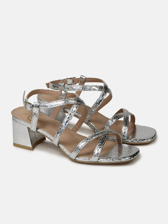 Silver Crisscross Strap Sandals