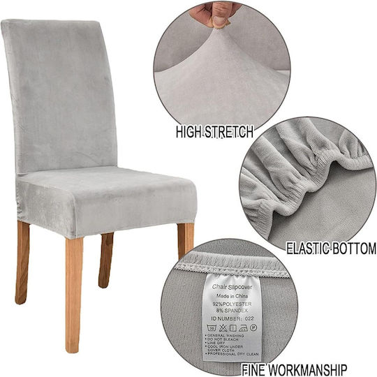 Elastische Abdeckung für Stuhl Light Grey 35x40cm 1Stück ZY12293QWS79