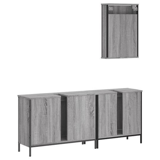 vidaXL Πάγκος με Νιπτήρα & Καθρέπτη Μ42xΒ12xΥ60cm Γκρι