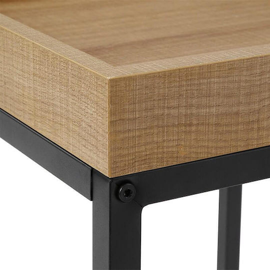 Rectangular Side Table Wooden Natural 2pcs L45xW40xH55cm.