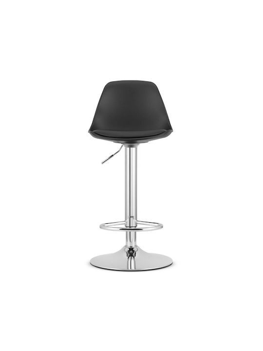 Scaune Bar cu Spătar & Înălțime Reglabilă Black And Silver 38x40x81-102buc
