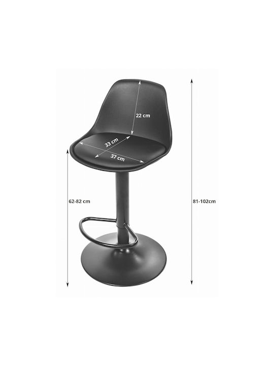 Scaune Bar cu Spătar & Înălțime Reglabilă Black And Silver 38x40x81-102buc