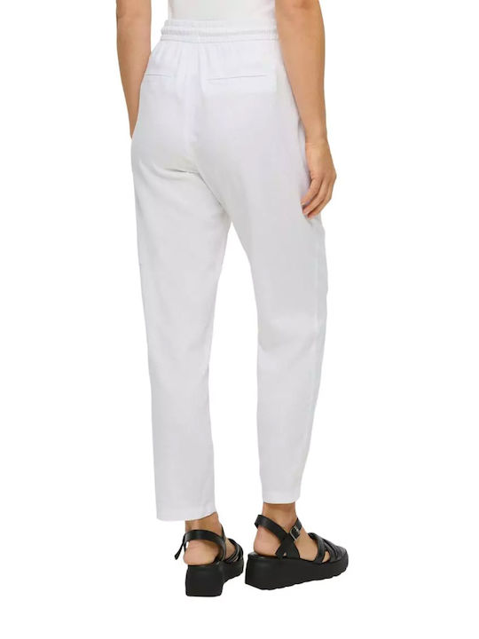 S.Oliver Women's Linen Trousers WHITE
