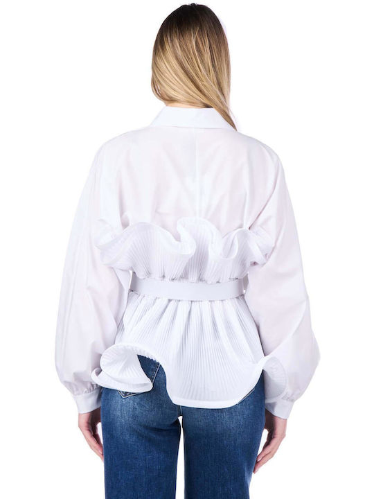 Vicolo Women's Long Sleeve Shirt White