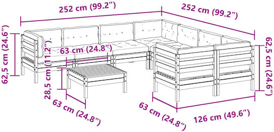 vidaXL Garden & Outdoor Furniture Sets Living Room Set 9 Pieces Anthracite with Pillows