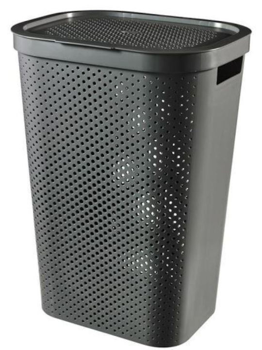 Curver Καλάθι Απλύτων Πλαστικό 60lt με Καπάκι 44x35x60cm Γκρι