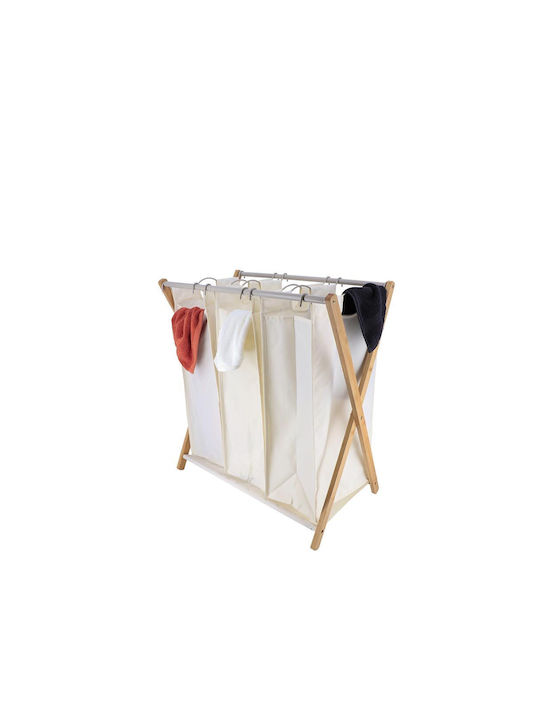Wooden Collapsible Laundry Basket 68x40x76cm White