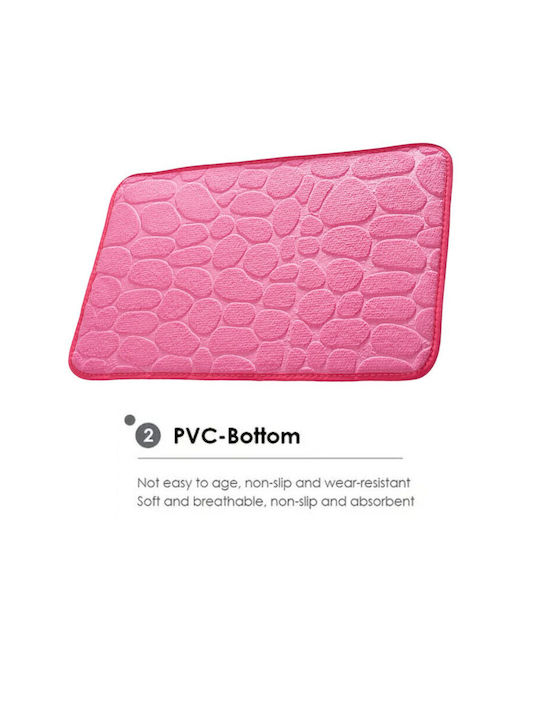 Rutschfest Badematte Synthetisch,Polyester/Cotton/Leather Rechteckig Pink 60x40cm