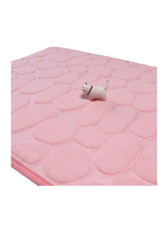 Rutschfest Badematte Synthetisch,Polyester/Cotton/Leather Rechteckig Pink 60x40cm