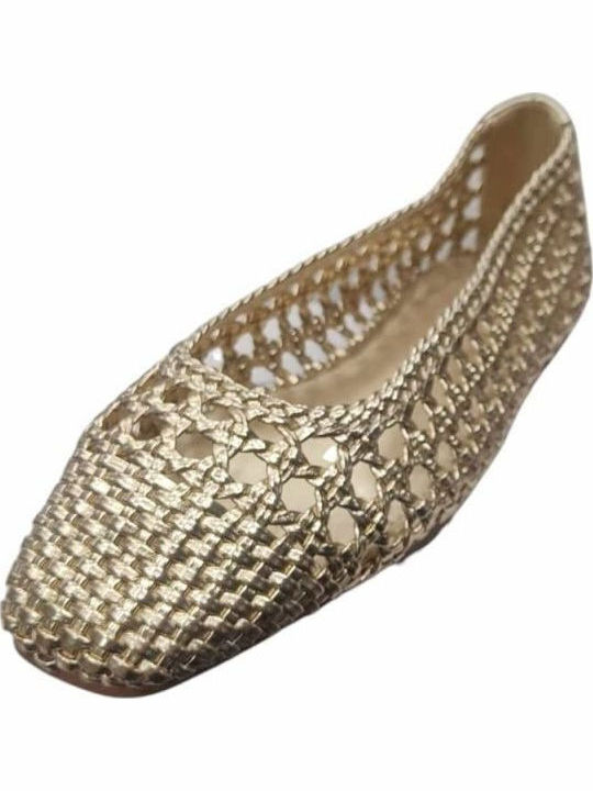 Envie Shoes Дамски балетни обувки в Златист Цвят