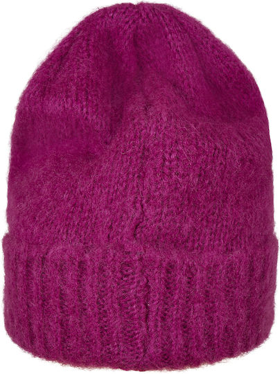 Beanie Unisex Σκούφος με Rib Πλέξη σε Φούξια χρώμα