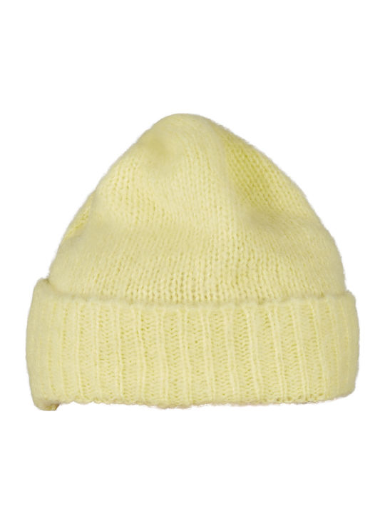 Beanie Unisex Căciulă cu Tricotaj Rib în culoarea Galben