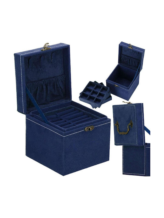 Springos Κουτί Κοσμημάτων Βελούδινο Μπλε 12x12x12cm Springos Κουτί Κοσμημάτων Βελούδινο Μπλε 12x12x12cm