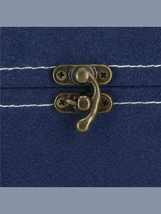 Springos Samt Schmuckkästchen Blau 12x12x12cm