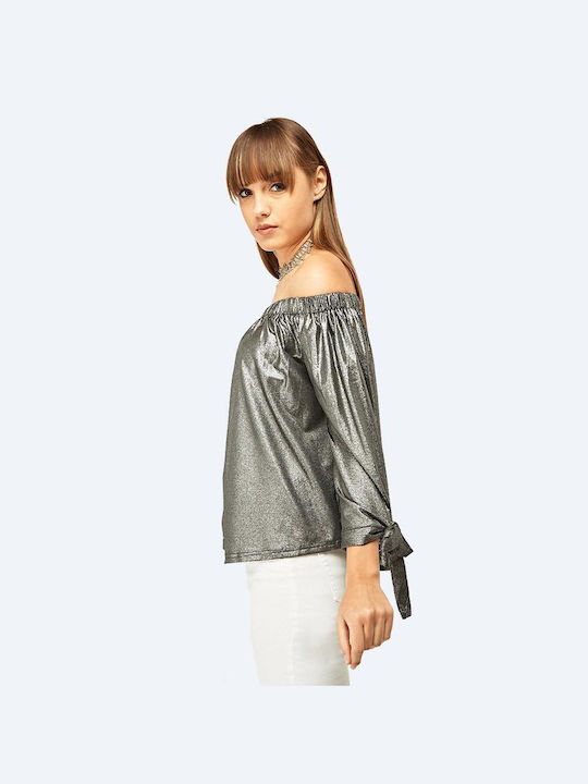 Mdl Damen Bluse Silber