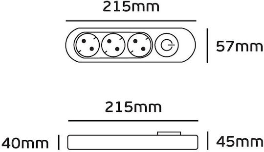 VK Lighting Power Strip 3 Positions with Switch Green