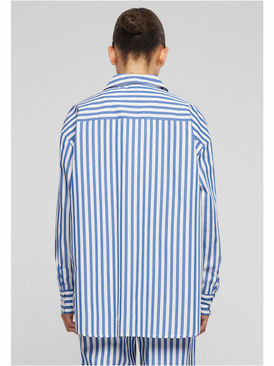 Women's Striped Long Sleeve Shirt White/blue