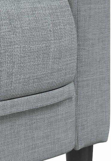 Living Room Furniture Set 3-Seater & 2-Seater & Armchair Gray